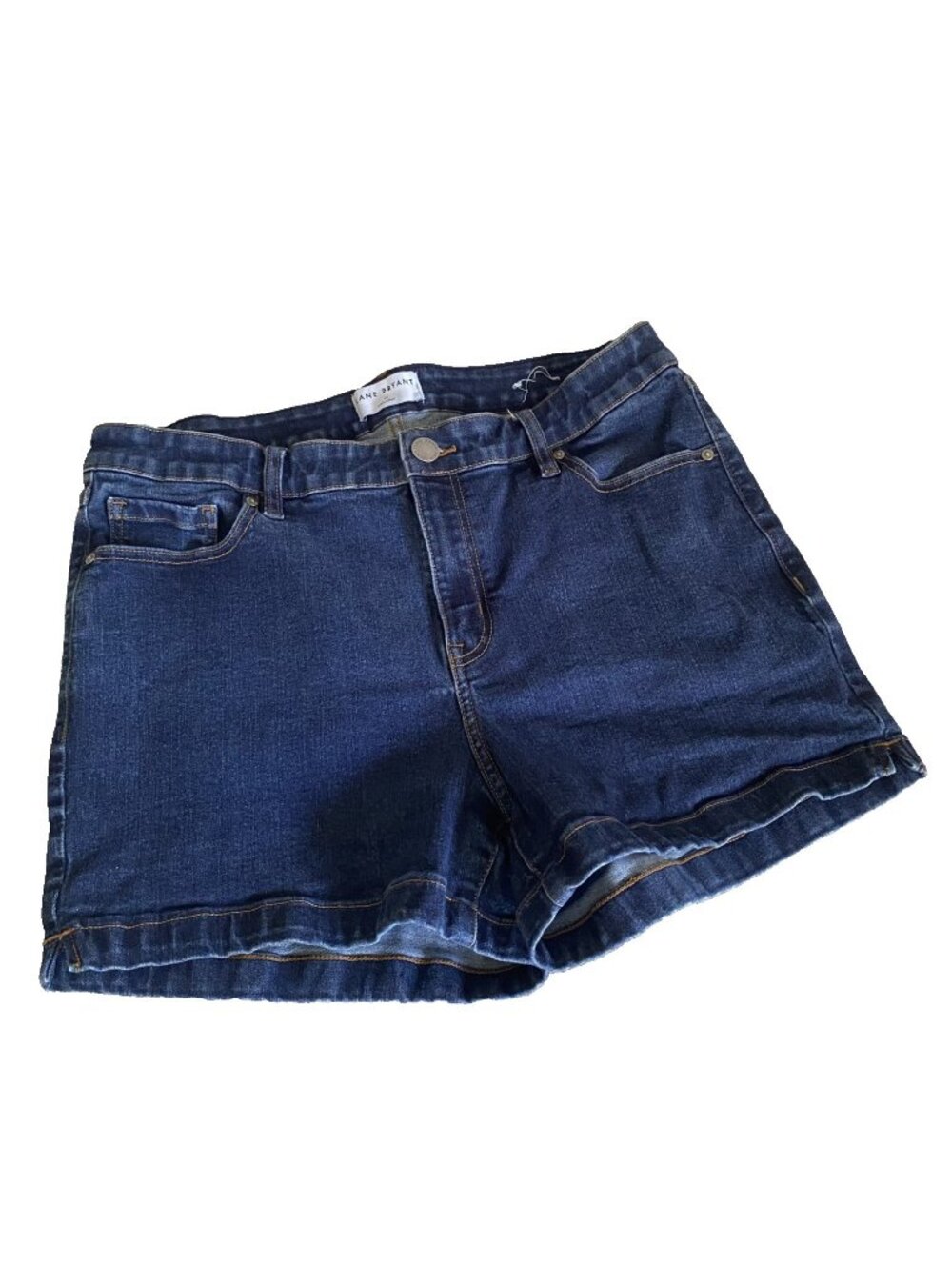 Lane Bryant Womens 18 Flex Magic Waistband Mid-Rise Sign. Denim Shorts Wash